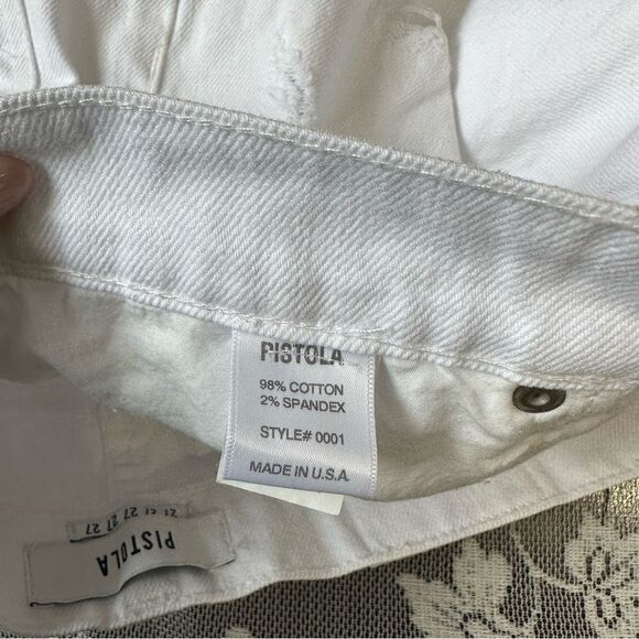 Pistola White High Ride Distressed Denim Shorts Sz 27 - Picture 11 of 13